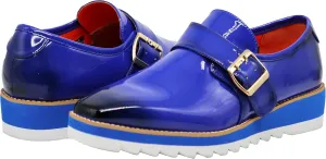 Enzo Romeo FREL Men's Patent Monk Strap Buckle Slip On Loafer Dress Shoes