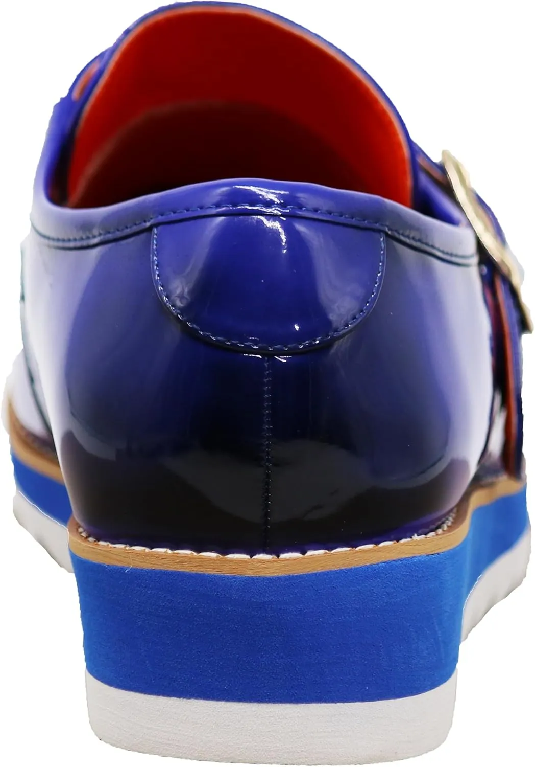 Enzo Romeo FREL Men's Patent Monk Strap Buckle Slip On Loafer Dress Shoes