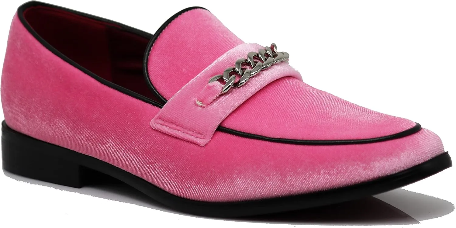 Enzo Romeo Plum05 Men's Dress Loafers Elastic Slip on with Buckle Fashion Shoes