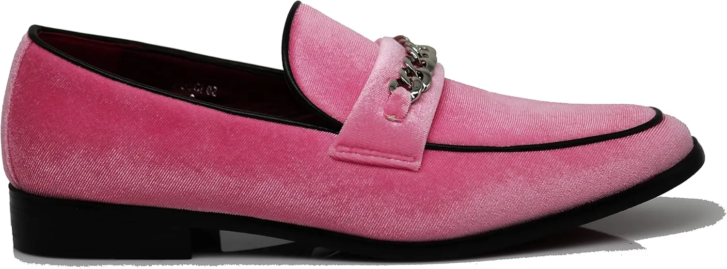 Enzo Romeo Plum05 Men's Dress Loafers Elastic Slip on with Buckle Fashion Shoes