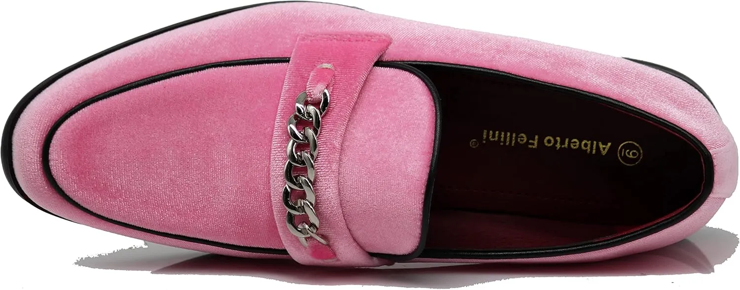 Enzo Romeo Plum05 Men's Dress Loafers Elastic Slip on with Buckle Fashion Shoes