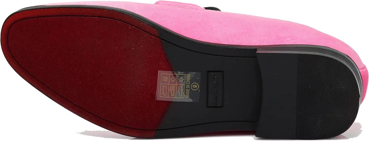 Enzo Romeo Plum05 Men's Dress Loafers Elastic Slip on with Buckle Fashion Shoes