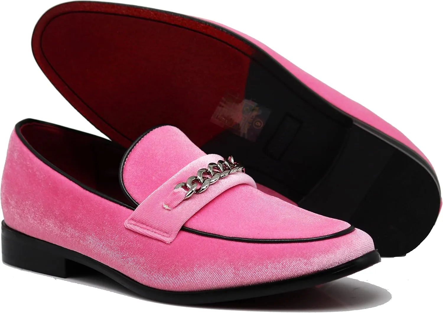 Enzo Romeo Plum05 Men's Dress Loafers Elastic Slip on with Buckle Fashion Shoes