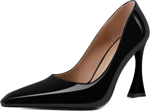 Esvowido Women High Heels Pointed Toe Stilettos Pumps Slip-on Closed Toe 4 Inch Dress Shoes for Party Dress Office Workplace