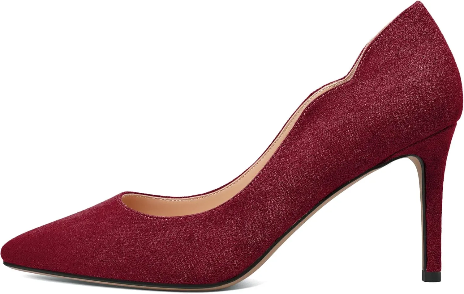 Esvowido Women's High Heel Pumps Heeled Pointed Toe Classic Stiletto Heels Slip on Sexy Evening Party Dress Shoes 3.4 Inch