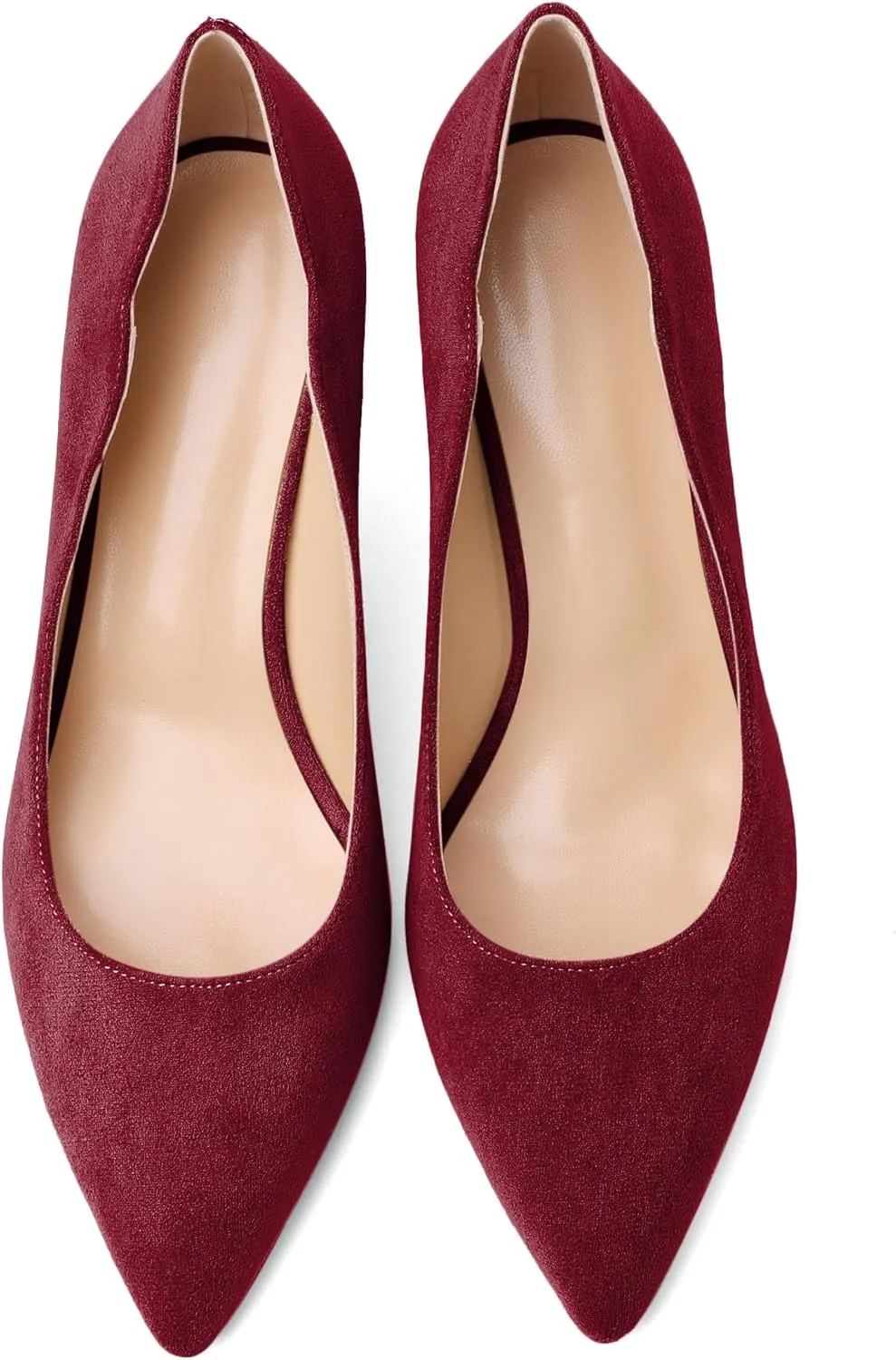 Esvowido Women's High Heel Pumps Heeled Pointed Toe Classic Stiletto Heels Slip on Sexy Evening Party Dress Shoes 3.4 Inch
