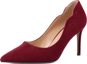 Esvowido Women's High Heel Pumps Heeled Pointed Toe Classic Stiletto Heels Slip on Sexy Evening Party Dress Shoes 3.4 Inch