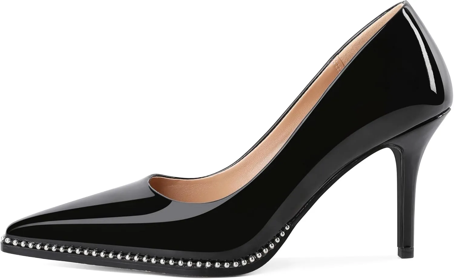 Esvowido Women's High Heels Pumps Closed Pointed Toe Stiletto Heels Comfortable Slip on Stiletto Pumps 3.5 Inch High Heels for Ladies Wedding Work Office