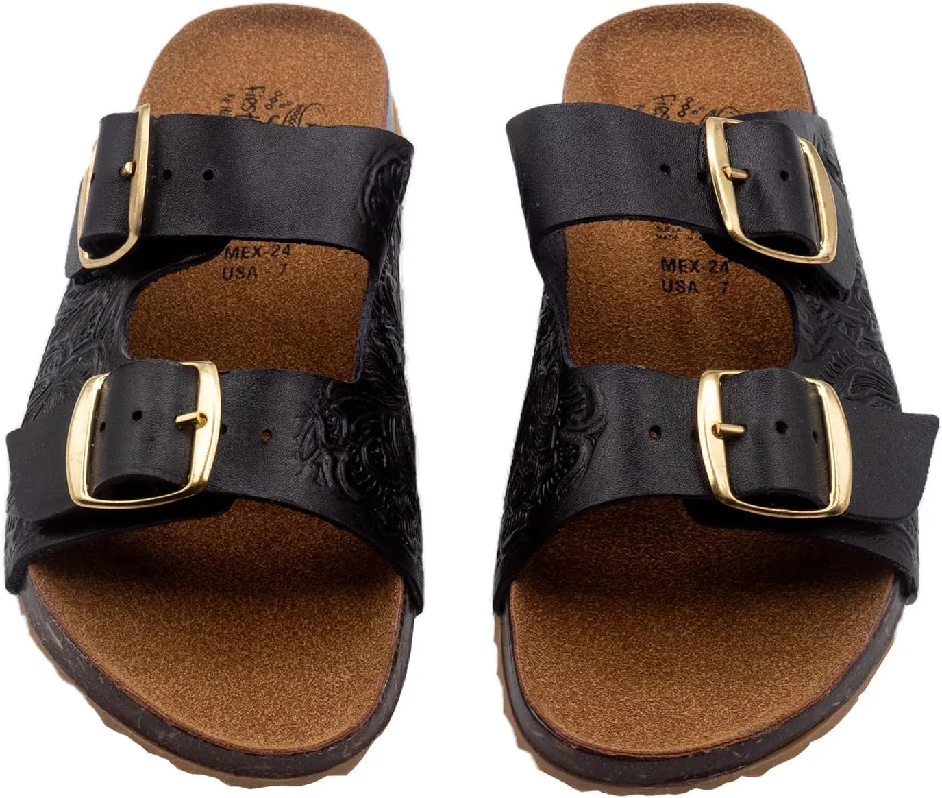Fiesta Brands Mexican Huaraches Sandals for Women, 2 Strap Buckle, Adjustable, Arch Support, Non-Slip Rubber Sole