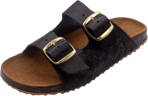 Fiesta Brands Mexican Huaraches Sandals for Women, 2 Strap Buckle, Adjustable, Arch Support, Non-Slip Rubber Sole