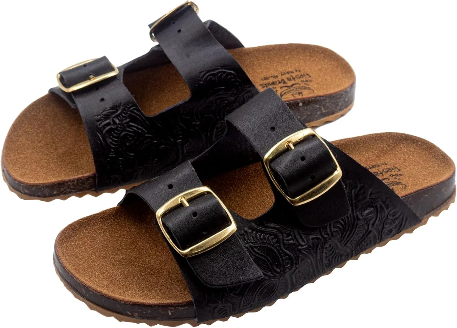Fiesta Brands Mexican Huaraches Sandals for Women, 2 Strap Buckle, Adjustable, Arch Support, Non-Slip Rubber Sole