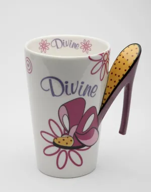 Fine Porcelain High Heels Stiletto Heels Design Mug with Divine Wording Design, 5" H