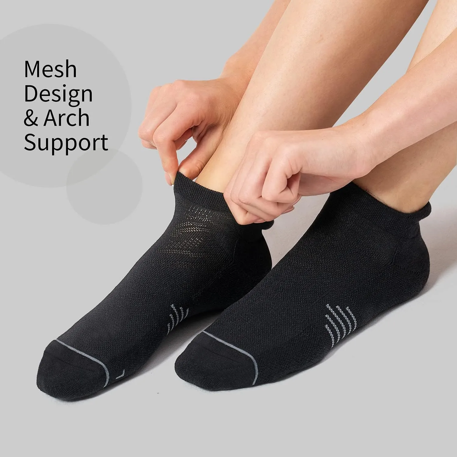 FITRELL 6 Pack Womens Ankle Running Socks Cushioned Low Cut Tab Athletic Socks
