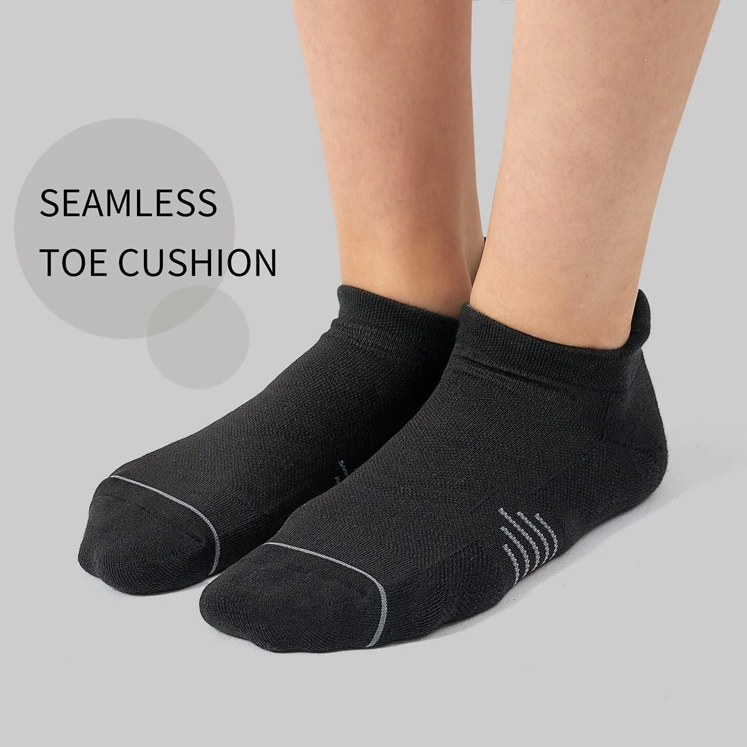 FITRELL 6 Pack Womens Ankle Running Socks Cushioned Low Cut Tab Athletic Socks
