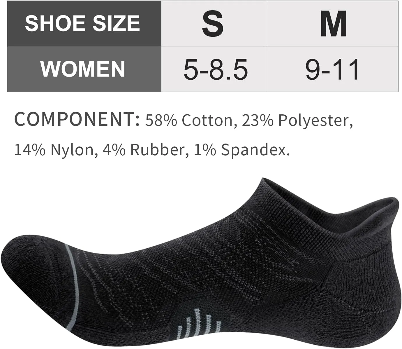 FITRELL 6 Pack Womens Ankle Running Socks Cushioned Low Cut Tab Athletic Socks