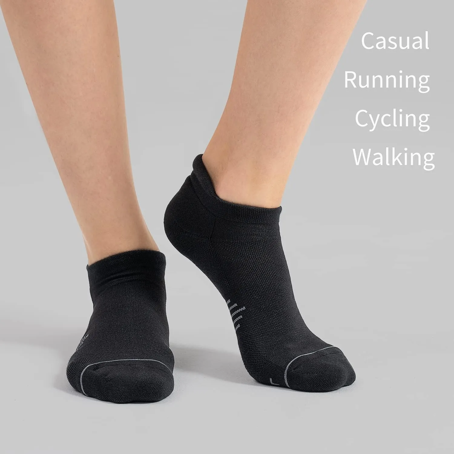 FITRELL 6 Pack Womens Ankle Running Socks Cushioned Low Cut Tab Athletic Socks