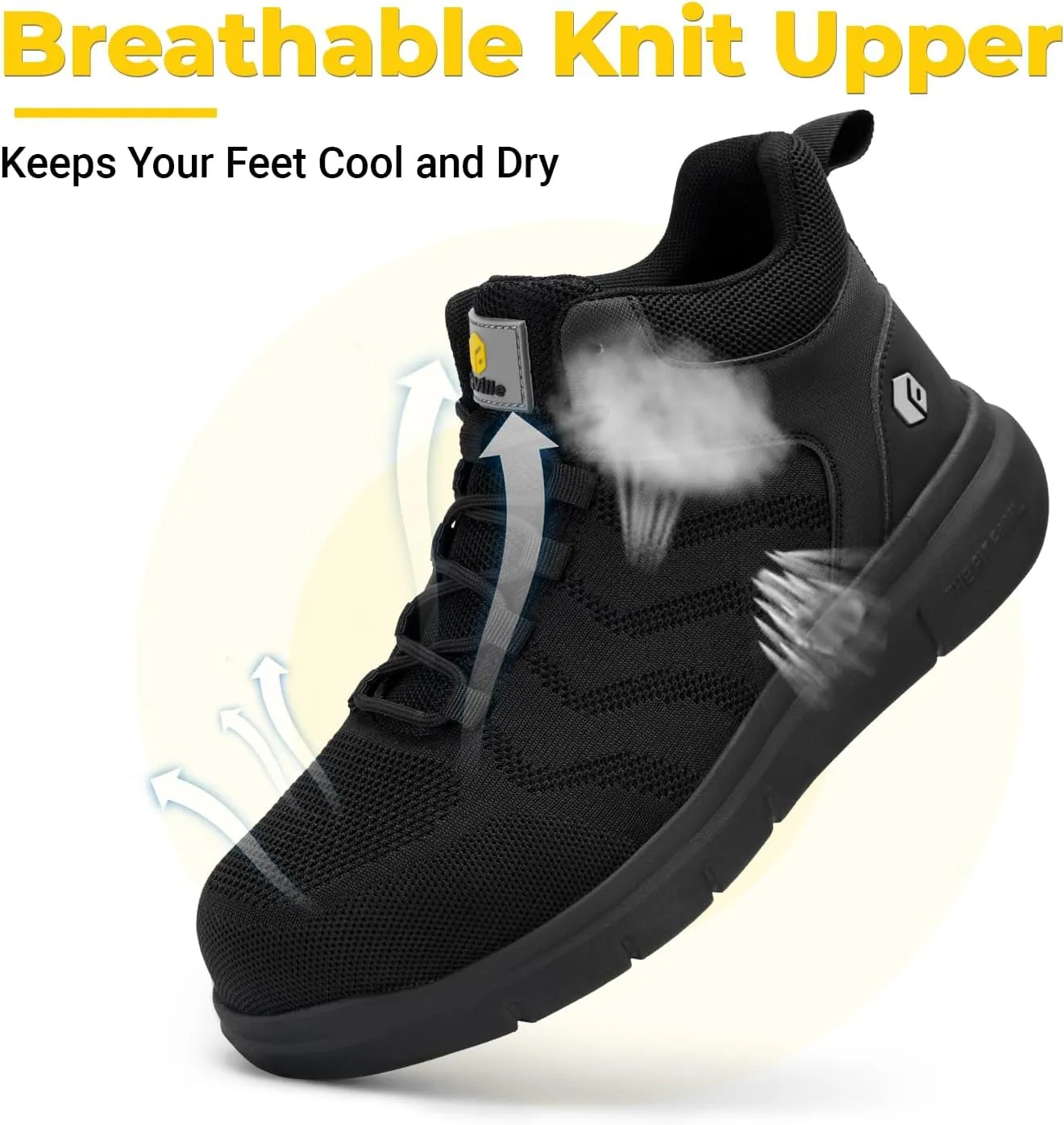 FitVille Extra Wide Work Boots for Men Composite Steel Toe Safety Boots High Top Work Shoes for Men