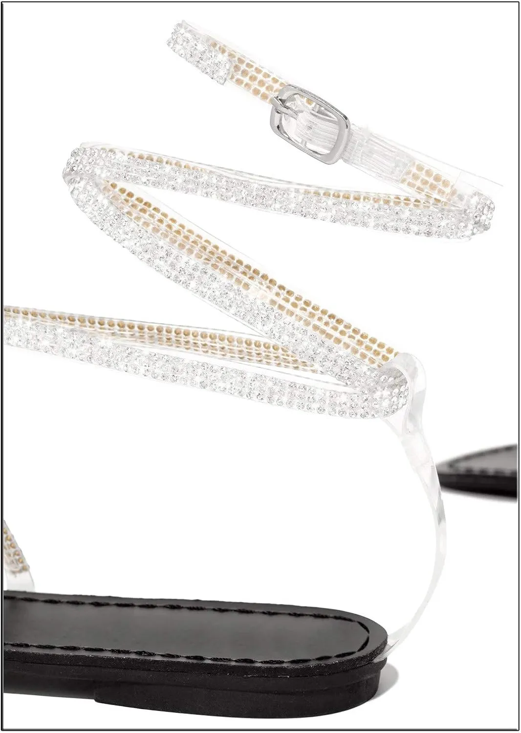 Flats Sandals Women Casual Falt Rhinestone Cutout Boho Gladiator Strap Up Lace Up Cute Sandals for Women Sexy