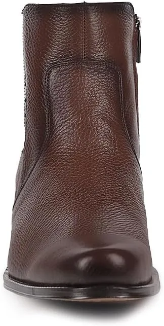 FRANCO CUADRA Men's Chelsea Boots in Genuine Deer Leather Brown