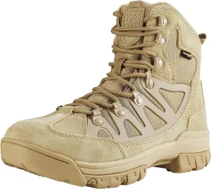 FREE SOLDIER Men's Waterproof Tactical Hiking Boots Military Work Boots Combat Boots(Tan 13)