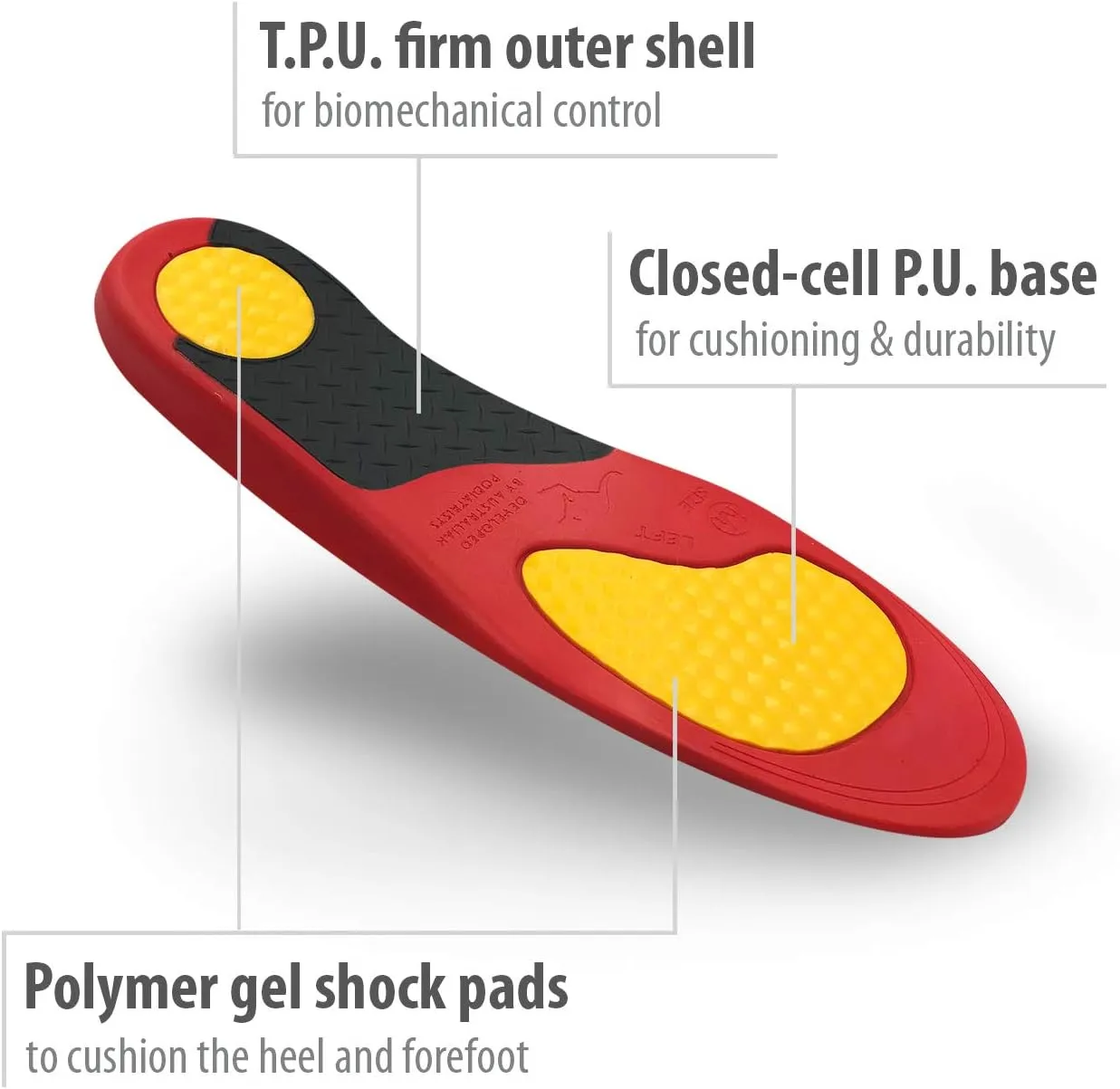 Full-Length Workwear Orthotic Shoe Insoles with Mild Arch Support for Tired, Aching Feet, Foot Pain, Supination - Workmate, Pair (L (Men's 10-11.5, Women's 11.5-13))