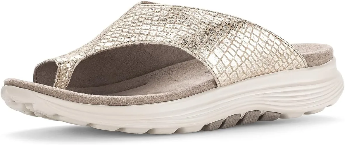 Gabor 46.812 - Sandals for Women - Platform Heel - Latex Outsole - Microfiber Lining - Suede Footbed Almond/Micro UK 6 (US Women's 8.5) B - Medium