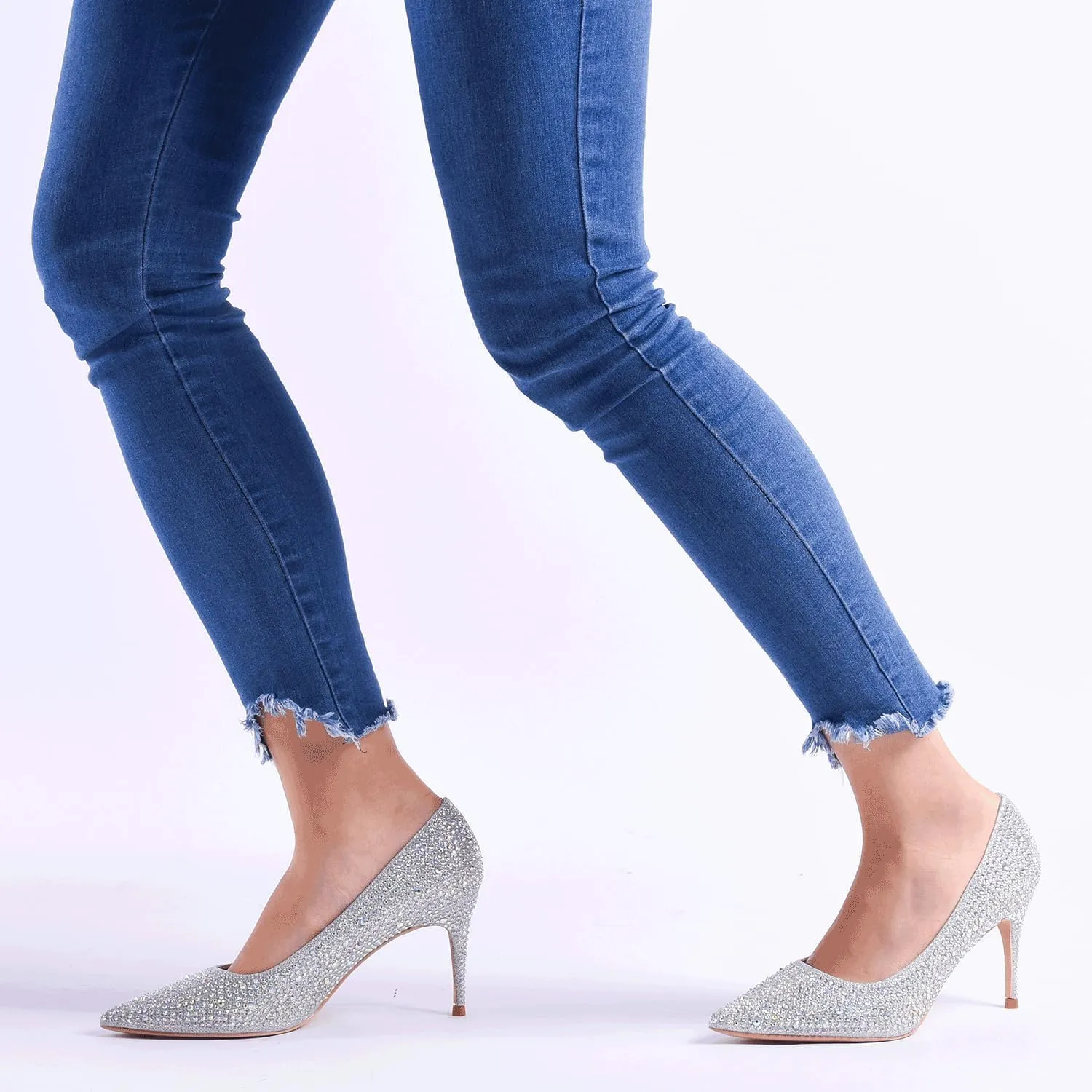 GENSHUO High Heels Pumps for Women Closed Toe 3 Inch Stillettos Heels Dress Shoes