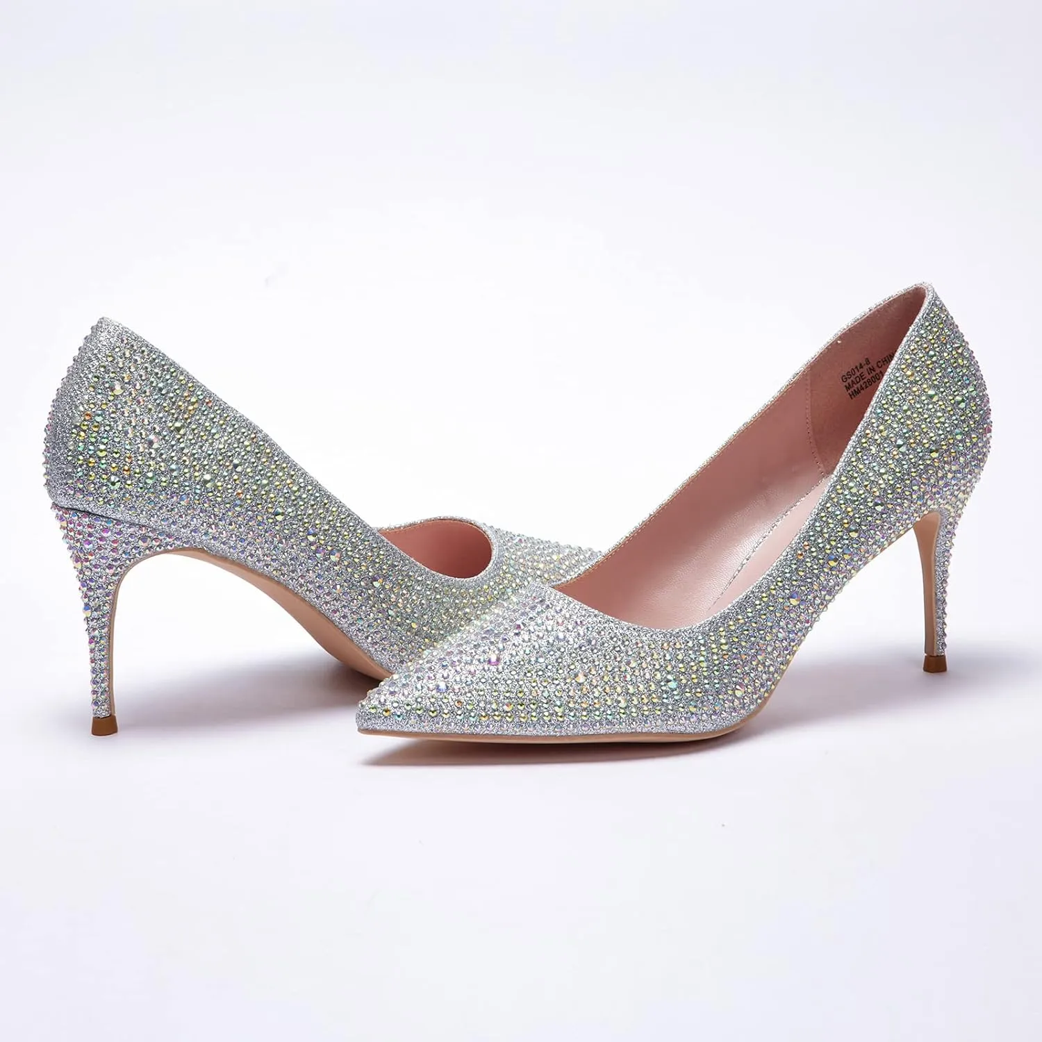 GENSHUO High Heels Pumps for Women Closed Toe 3 Inch Stillettos Heels Dress Shoes