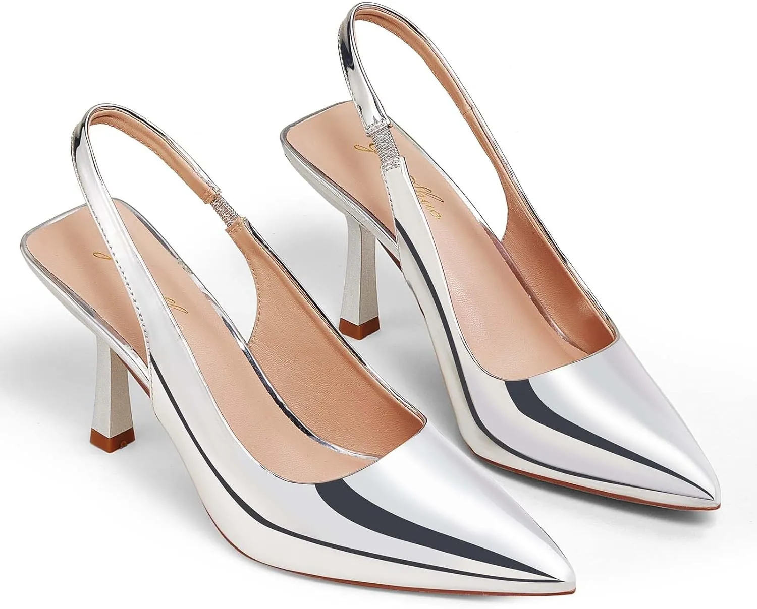 GENSHUO Slingback Kitten Heels for Women Pumps Closed Pointed Toe 3 Inch Low Heel Dress Shoes Comfortable Sexy Slip On Wedding Work Party Pumps
