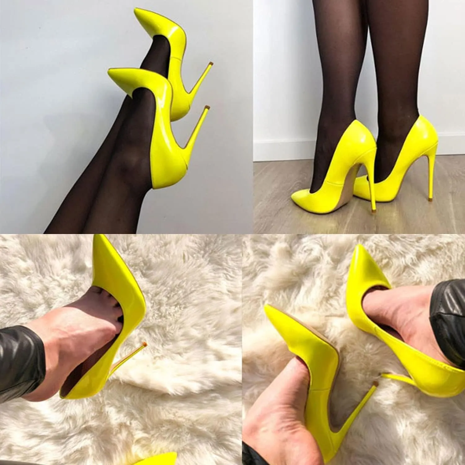 GENSHUO Women's High Heels for Women Classic Pointed Closed Toe Heels Sexy Stiletto Pumps Elegant Classy Wedding Bridal Party Dress Shoes
