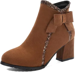 Gicoiz Womens Office Work Formal Block Heel Chelsea Boots