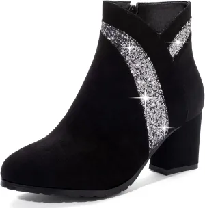 Gicoiz Womens Office Work Formal Block Heel Chelsea Boots