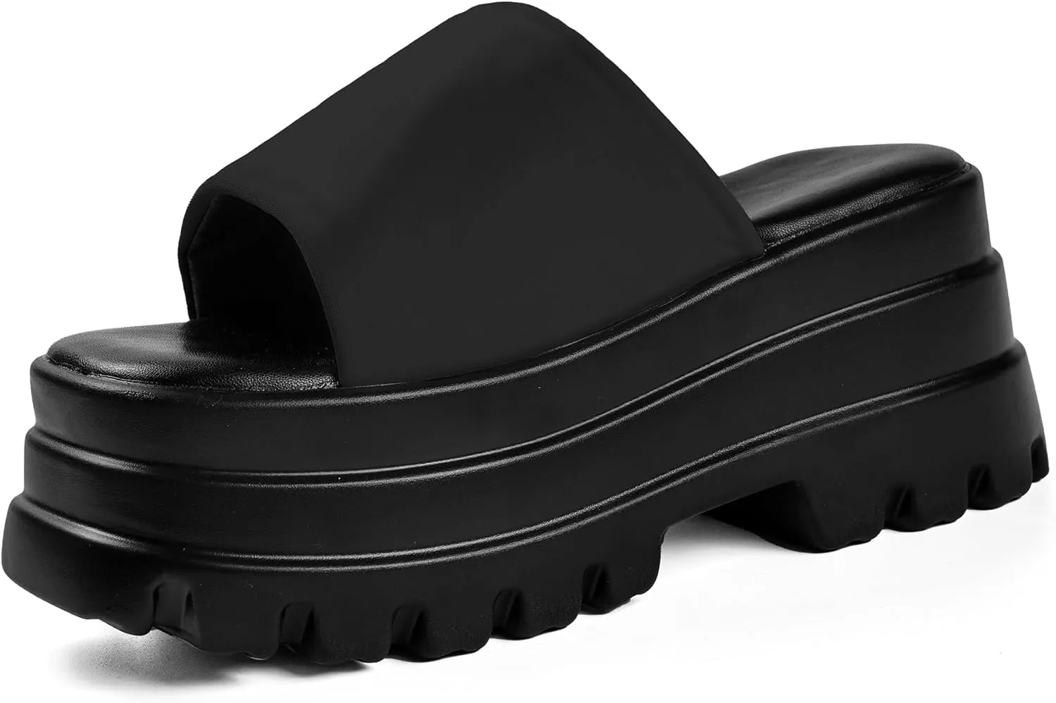 Gothniero women black platform sandals goth chunky wedge heel summer sandals girls gothic punk platform sandals for women metallic spider buckles slides size 5.5-11