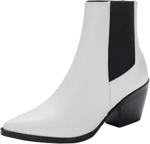 Gracemee Women Classic Chelsea Boots Block High Heels Ankle Boots