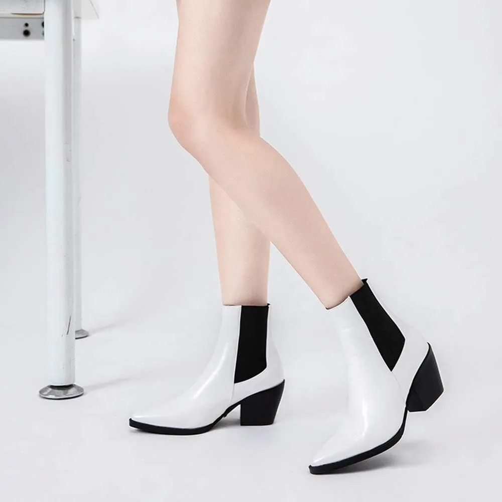 Gracemee Women Classic Chelsea Boots Block High Heels Ankle Boots