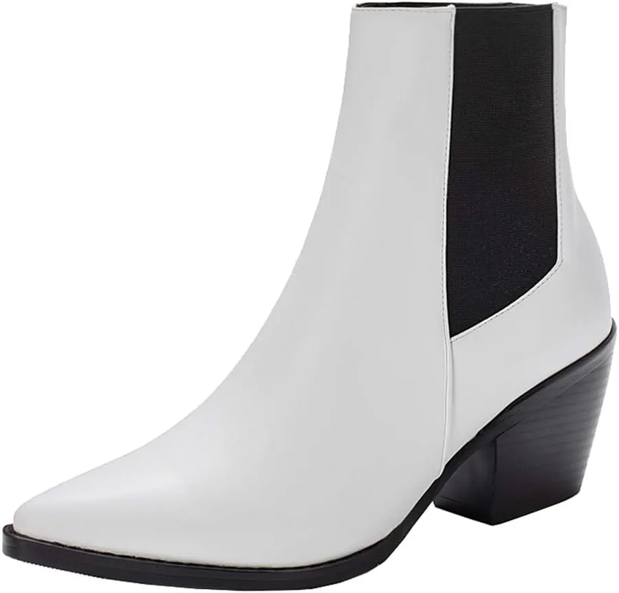 Gracemee Women Classic Chelsea Boots Block High Heels Ankle Boots