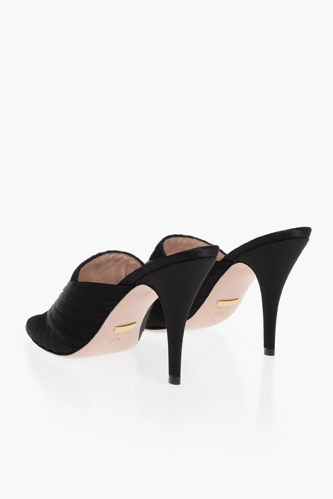 Gucci Silk Satin Open Toe Mules 10cm