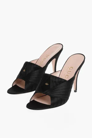 Gucci Silk Satin Open Toe Mules 10cm
