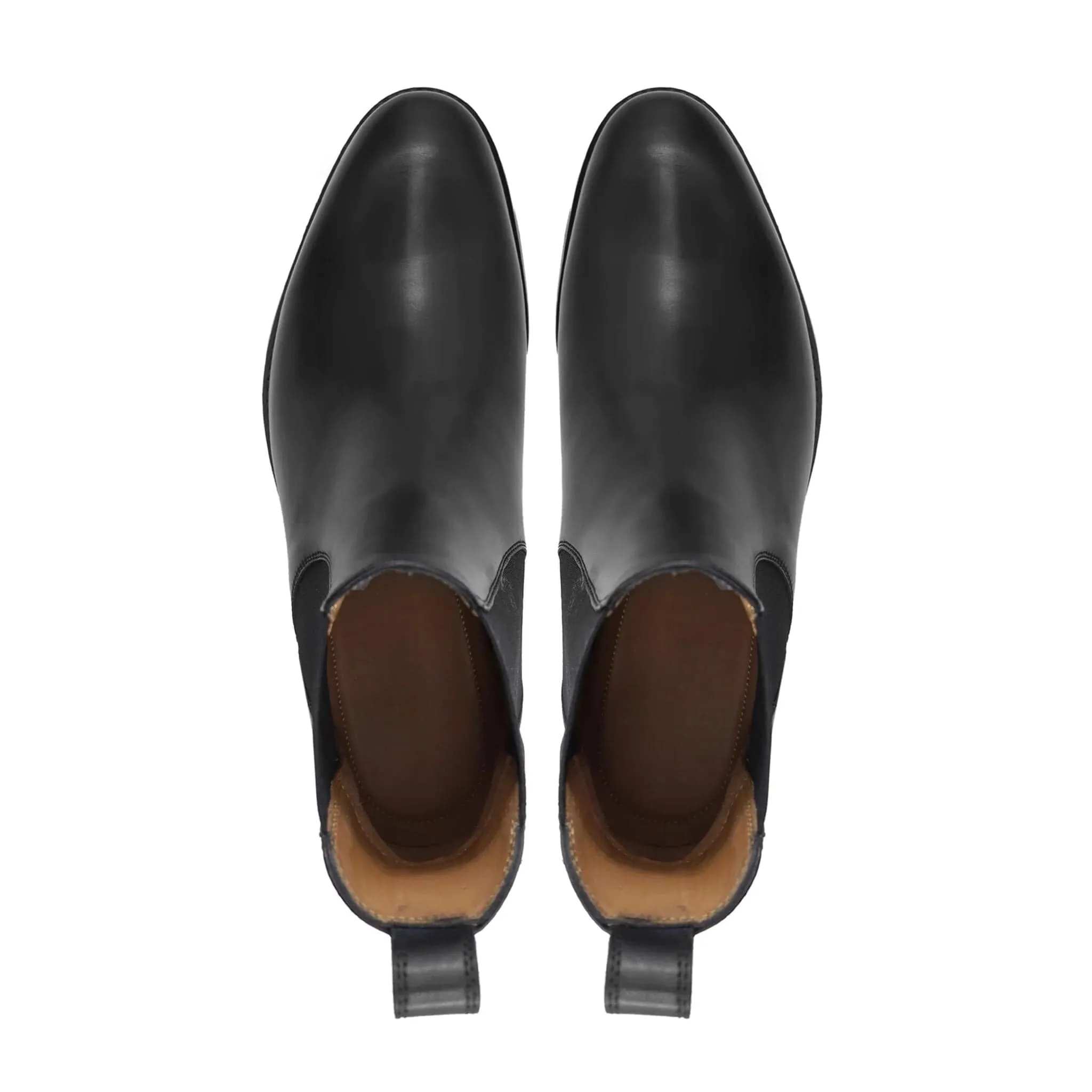 Handmade Customisable Black Leather Chelsea Boots For Men