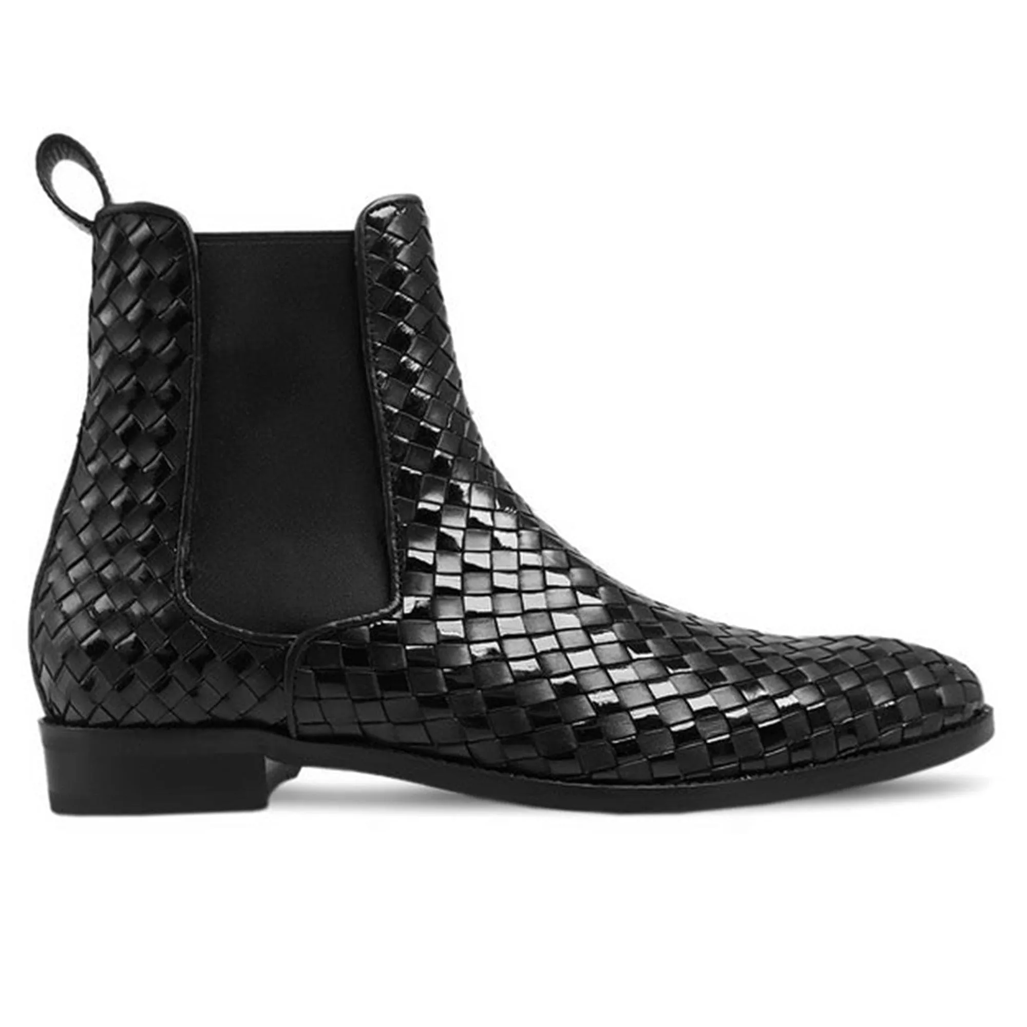 Handmade Customisable Black Leather Chelsea Boots For Men