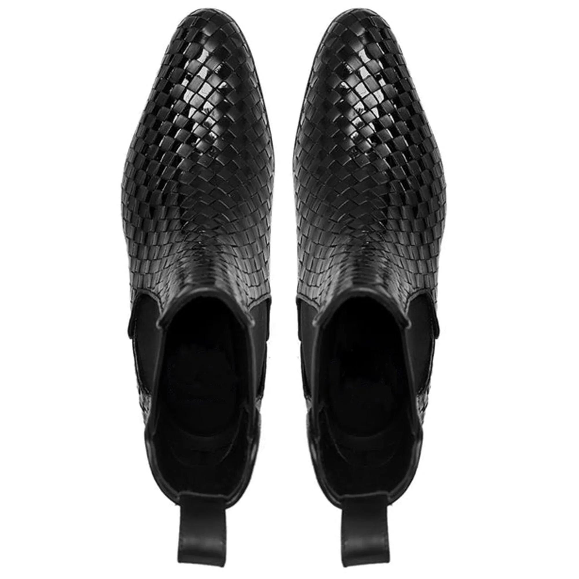 Handmade Customisable Black Leather Chelsea Boots For Men