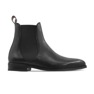 Handmade Customisable Black Leather Chelsea Boots For Men