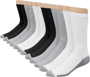 Hanes Men's Max Cushioned Crew Socks, Moisture-Wicking with Odor Control, Multipack