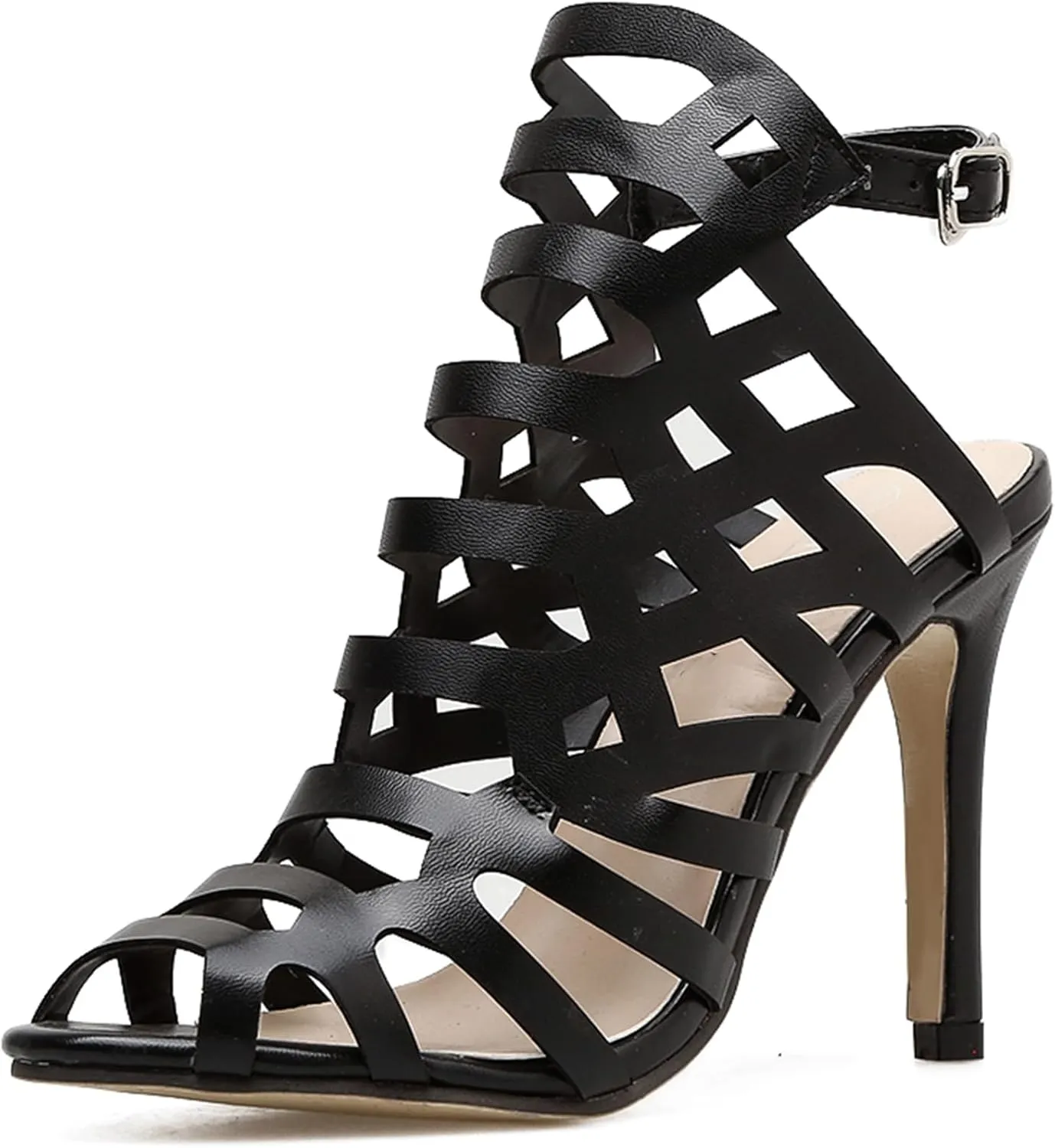 Hanfike Sexy Slingback High Heels Open Toe Evening Prom Formal Party Dressy Sandals