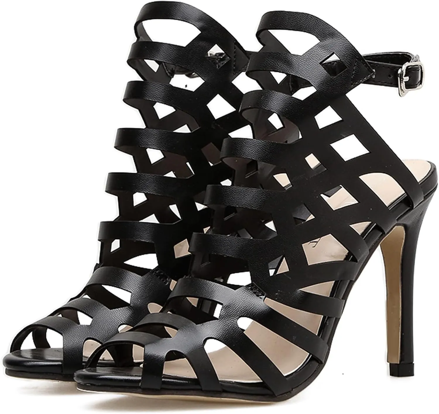 Hanfike Sexy Slingback High Heels Open Toe Evening Prom Formal Party Dressy Sandals