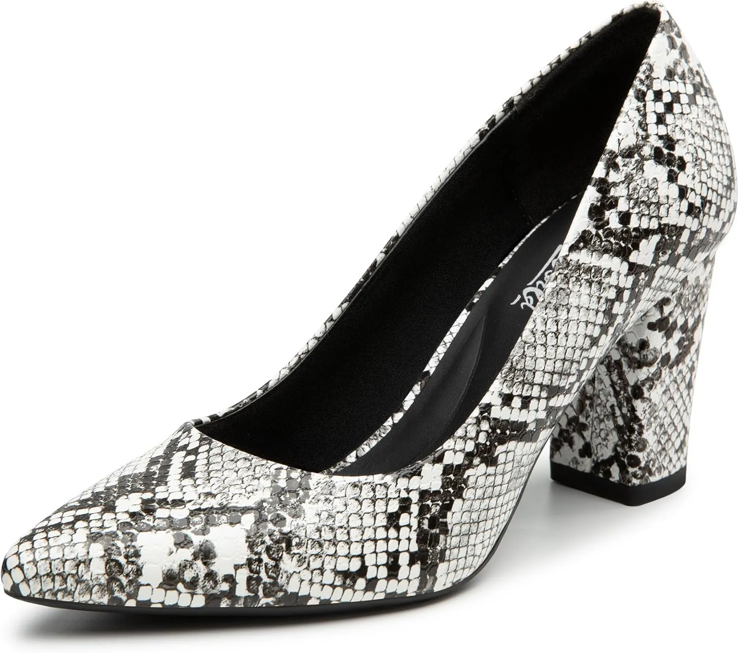 Heel The World Women's High Chunky Block Closed Toe Heels,Slip On Pointed Toe Work Dress Office Wedding Party Pumps Shoes