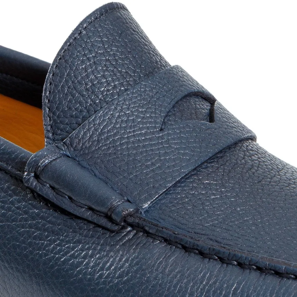 HENRY SARTORIAL Calf Leather Penny Loafer NAVY