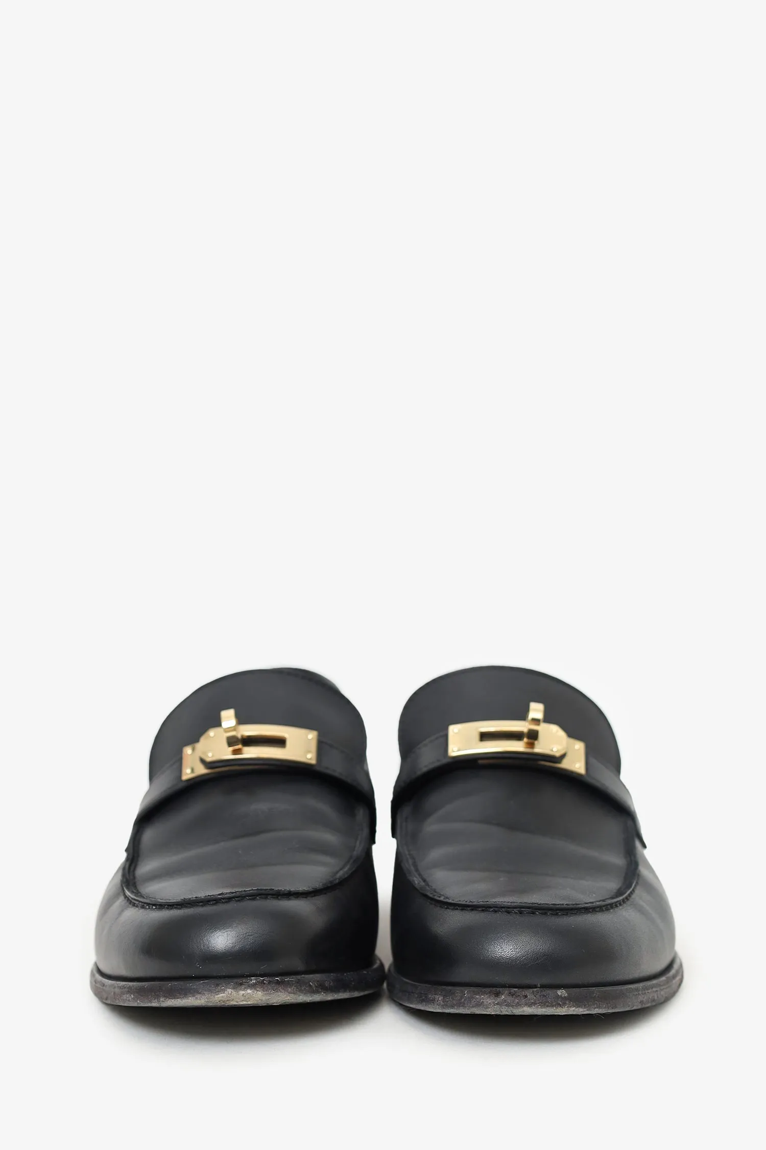 Hermés Black Leather 'Destin' Loafer Size 38
