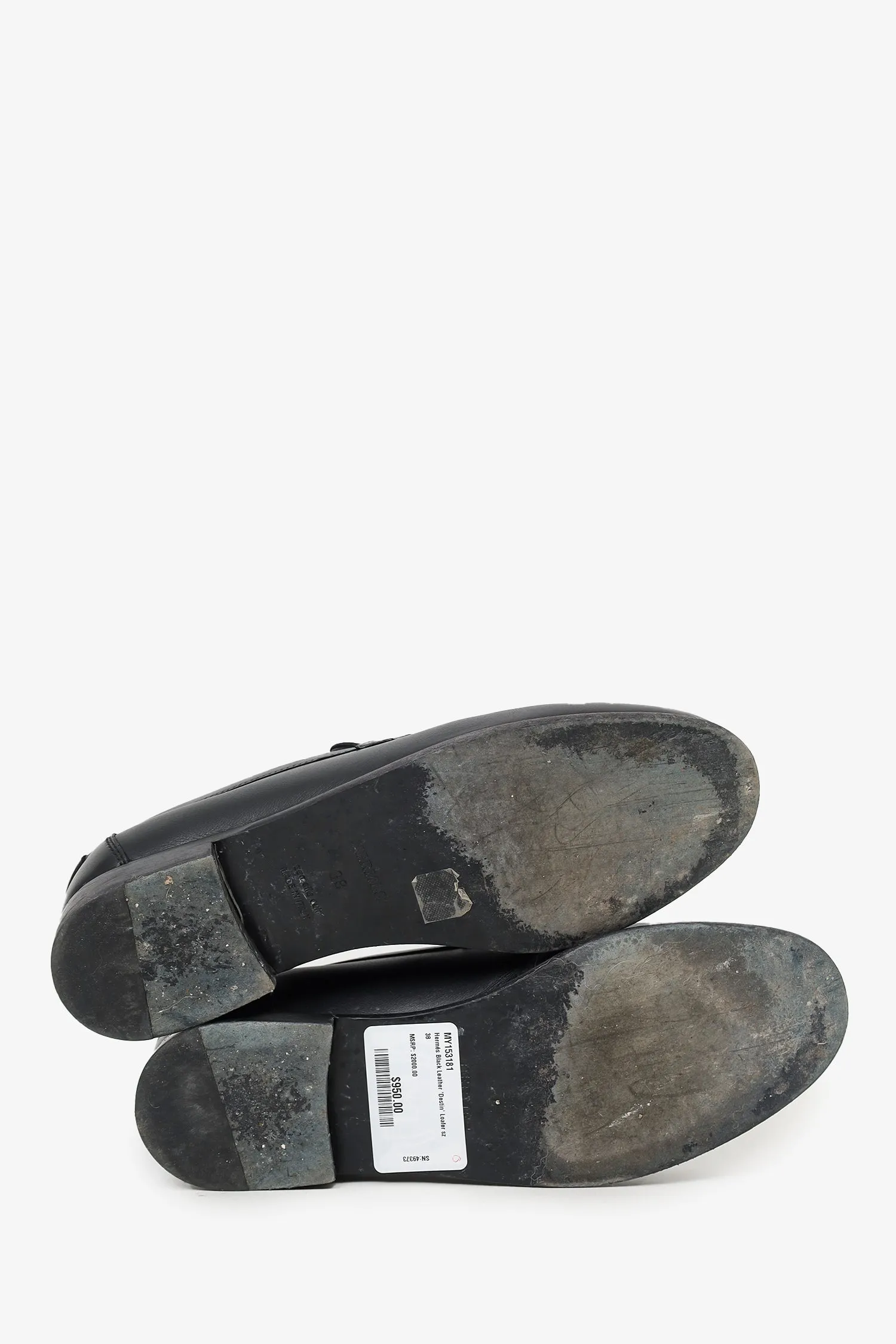 Hermés Black Leather 'Destin' Loafer Size 38