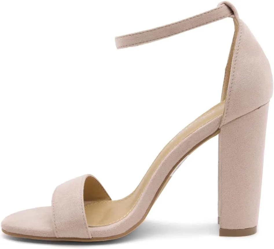 Herstyle Women’s Chunky Block Heels – Open Toe Ankle Strap Sandals, 3.75 Inch High Heels for Wedding, Party & Dressy Occasions – Comfortable Strappy Dress Shoes